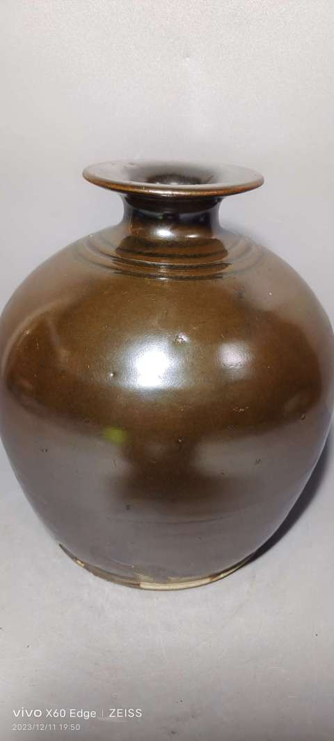 古玩陶瓷耀州窯紫金釉嘟嚕瓶拍賣,當前價格1999元