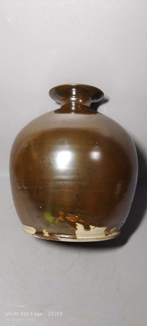 古玩陶瓷耀州窯紫金釉嘟嚕瓶拍賣,當前價格1999元