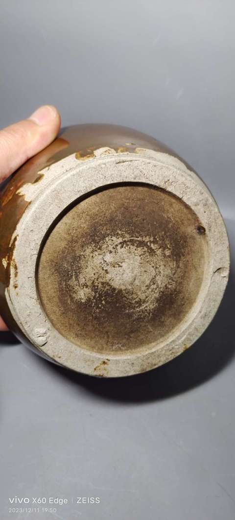 古玩陶瓷耀州窯紫金釉嘟嚕瓶拍賣,當前價格1999元