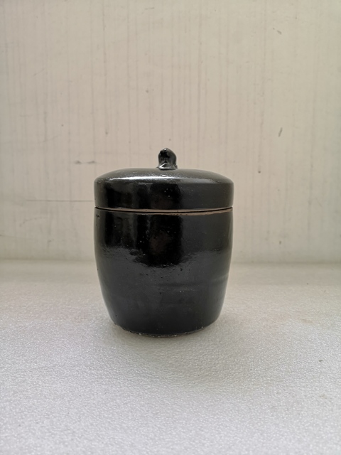 古玩陶瓷磁州窯黑釉蓋缸拍賣,當前價格680元