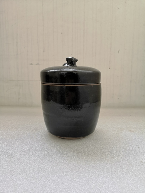 古玩陶瓷磁州窯黑釉蓋缸拍賣,當前價格680元