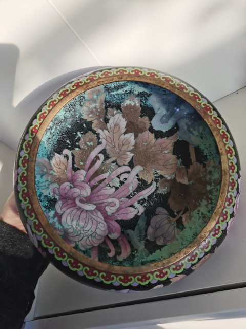古玩雜項創匯?景泰藍筆洗拍賣，當前價格1450元