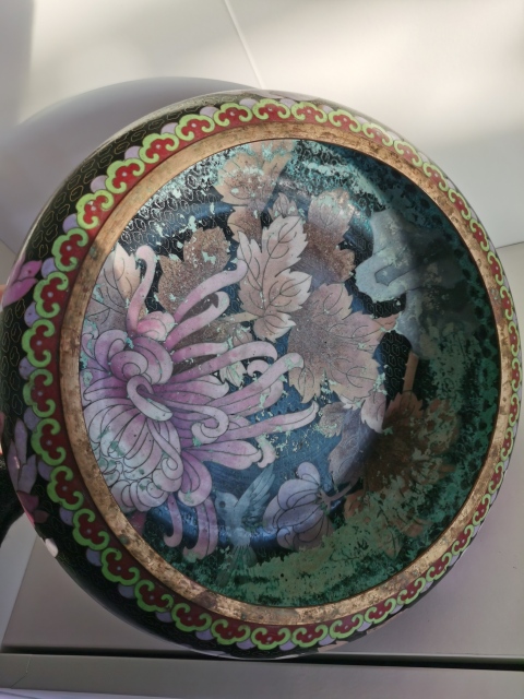 古玩雜項創匯?景泰藍筆洗拍賣，當前價格1450元