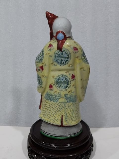 古玩陶瓷雙11秒殺粉彩壽星人物塑像拍賣,當前價格0元