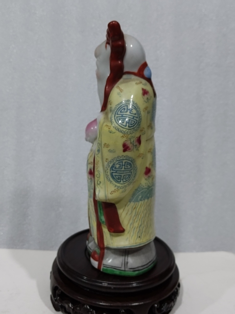 古玩陶瓷雙11秒殺粉彩壽星人物塑像拍賣,當前價格0元