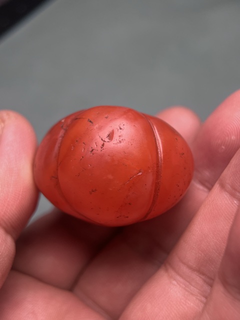 古玩玉器藏傳南紅瓜珠3拍賣，當前價格5600元