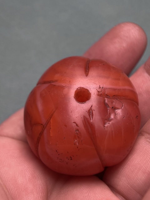 古玩玉器藏傳南紅瓜珠3拍賣，當前價格5600元