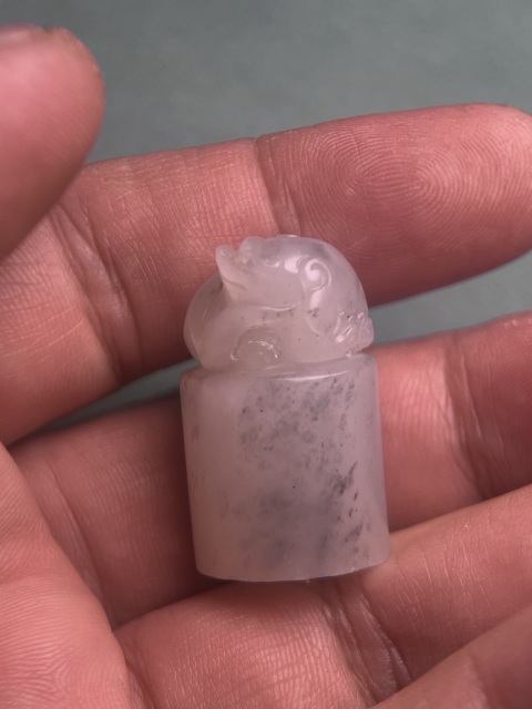 古玩玉器和田籽料貔貅鈕對章拍賣,當前價格4600元