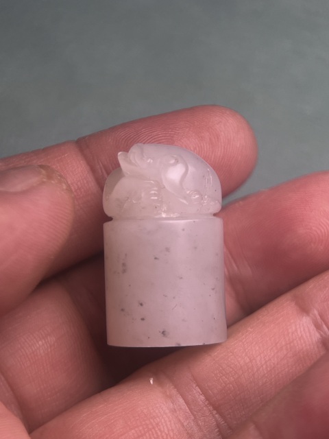 古玩玉器和田籽料貔貅鈕對章拍賣,當前價格4600元