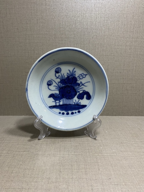 古玩陶瓷青花荷花紋盤拍賣,當前價格1200元