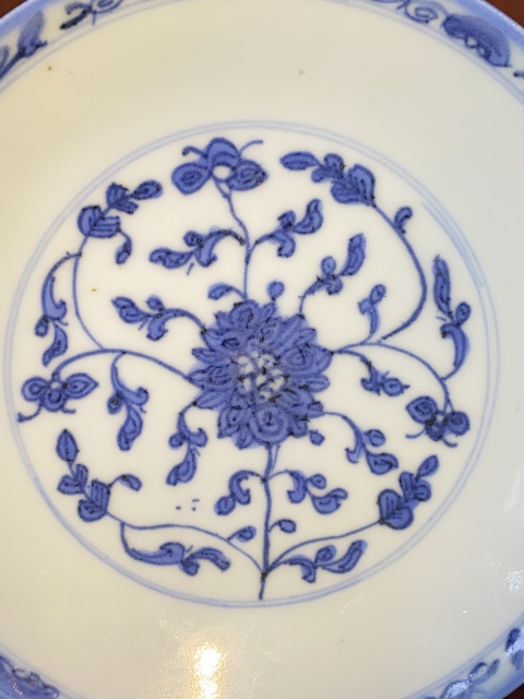 古玩陶瓷青花寶相蓮紋盤拍賣,當前價格1000元