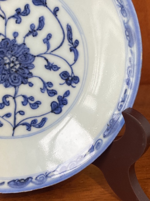 古玩陶瓷青花寶相蓮紋盤拍賣,當前價格1000元