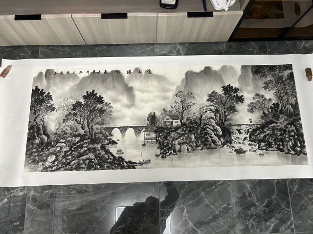 古玩字畫陸桂明老師《山水》拍賣,當前價格758元