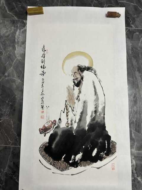 古玩字畫王銘《達摩祈福》拍賣,當前價格1280元