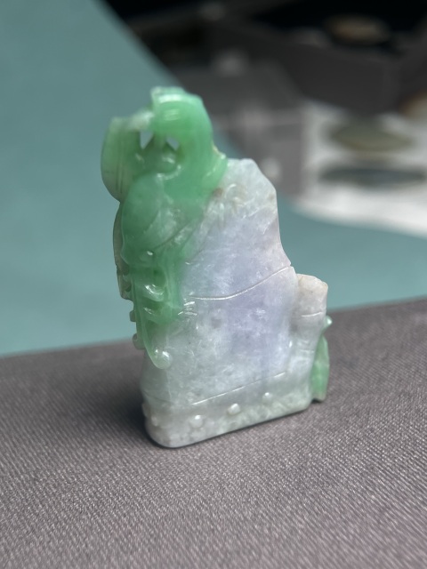古玩玉器清代翡翠鳴鳳在竹拍賣,當前價格31800元
