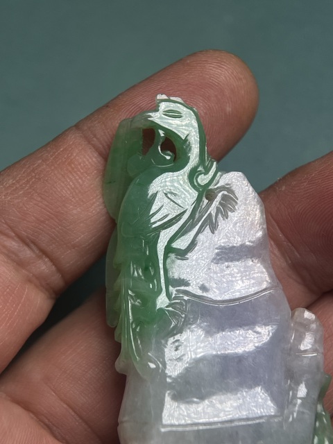 古玩玉器清代翡翠鳴鳳在竹拍賣,當前價格31800元