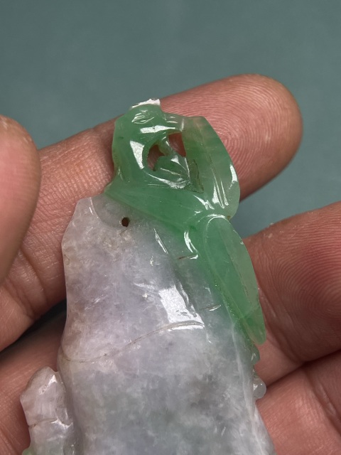 古玩玉器清代翡翠鳴鳳在竹拍賣,當前價格31800元