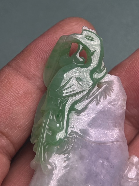 古玩玉器清代翡翠鳴鳳在竹拍賣,當前價格31800元