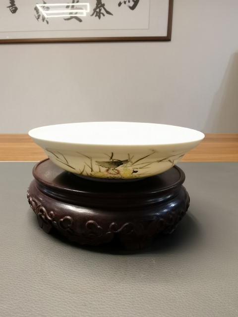 古玩陶瓷粉彩蟲草紋大碗拍賣，當前價格450元