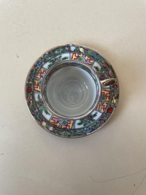 古玩陶瓷廣彩大公雞紋杯碟拍賣，當前價格350元