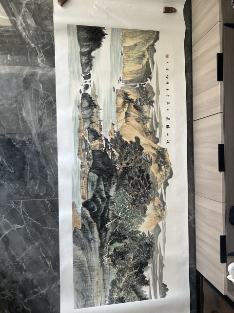 古玩字畫羅峻老師精品《山水》拍賣,當前價格750元