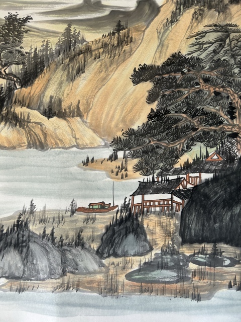 古玩字畫羅峻老師精品《山水》拍賣,當前價格750元