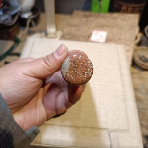 古玩銅器漢朱砂銹矛墩拍賣,當(dāng)前價(jià)格1280元