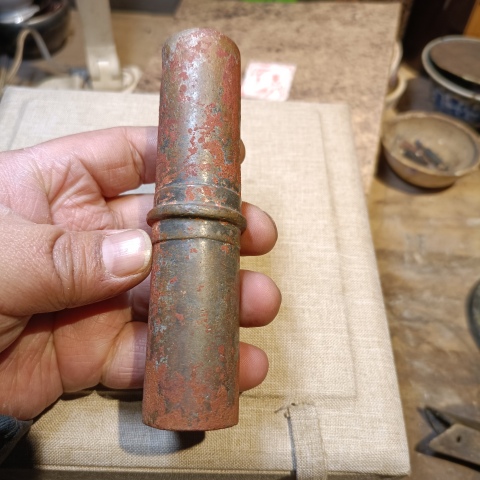 古玩銅器漢朱砂銹矛墩拍賣,當(dāng)前價(jià)格1280元