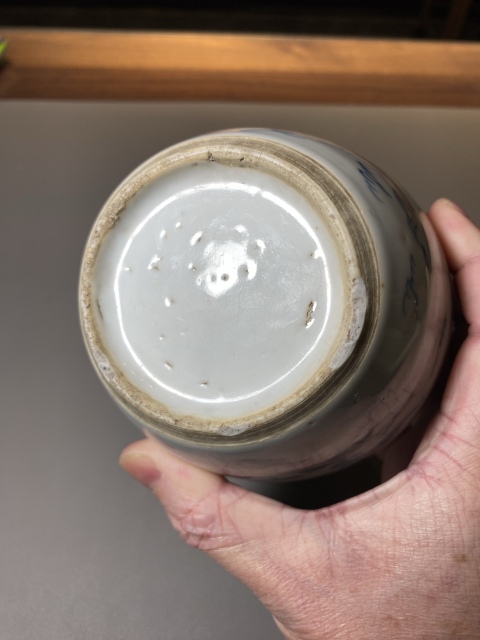 古玩陶瓷清雍正青花線描鳳紋罐拍賣,當前價格6500元