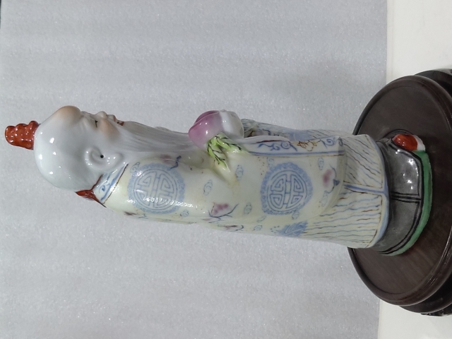 古玩陶瓷粉彩壽星人物塑像拍賣,當前價格566元