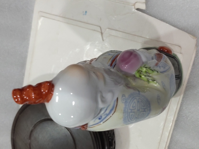 古玩陶瓷粉彩壽星人物塑像拍賣,當前價格566元