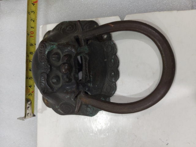 古玩雜項銅獅門環拍賣,當前價格298元