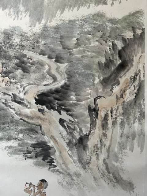 古玩字畫王瑞忠老師精品《牧笛圖》拍賣，當(dāng)前價(jià)格850元