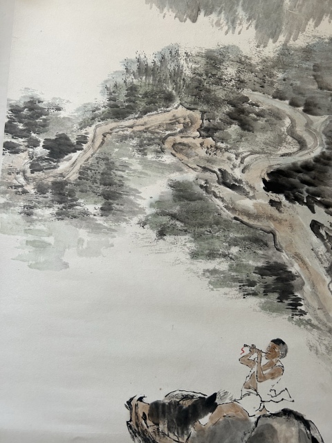 古玩字畫王瑞忠老師精品《牧笛圖》拍賣，當(dāng)前價(jià)格850元