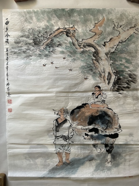 古玩字畫王瑞忠《一曲鄉(xiāng)水情》拍賣，當前價格988元