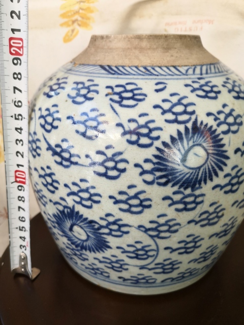 古玩陶瓷青花鳳眼紋罐拍賣，當前價格650元