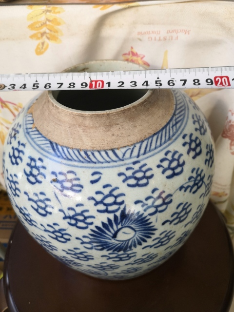 古玩陶瓷青花鳳眼紋罐拍賣，當前價格650元