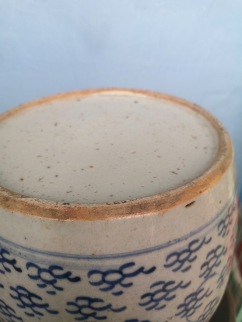 古玩陶瓷青花鳳眼紋罐拍賣，當前價格650元