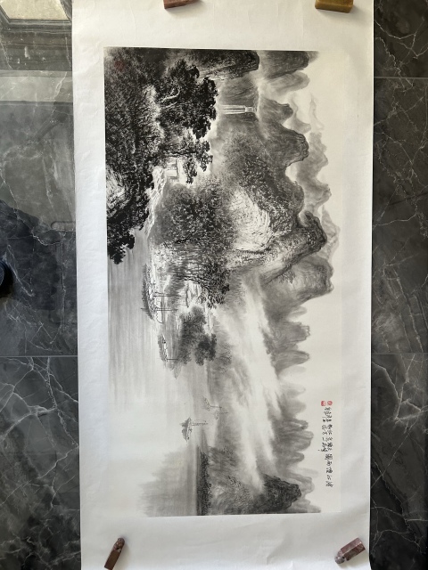 古玩字畫許志仁老師精品《清江煙雨圖》拍賣，當前價格788元