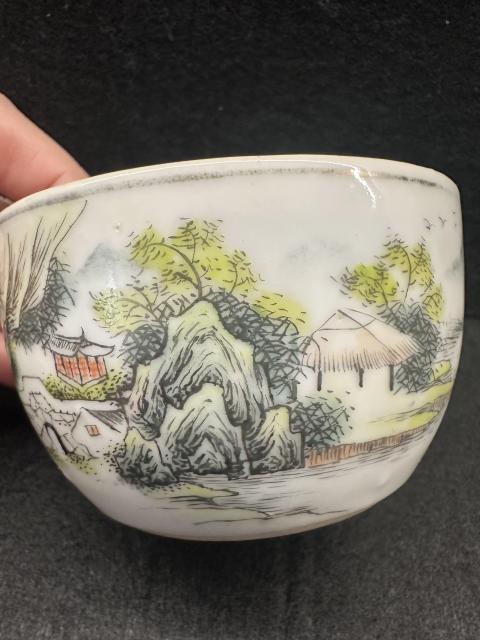 古玩陶瓷山水紋蓋缸拍賣，當前價格1500元