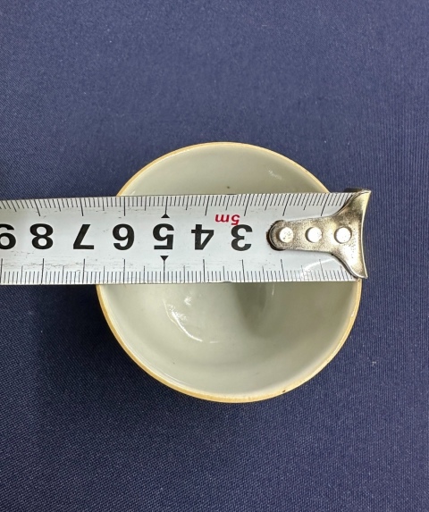 古玩陶瓷清晚期礬紅彩花卉紋仰鐘杯拍賣，當前價格1200元