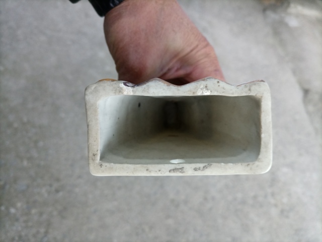 古玩陶瓷粉彩花卉紋扇形壁瓶拍賣，當前價格500元