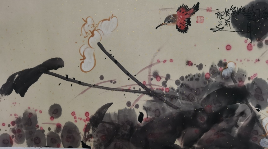 古玩字畫中美協(xié)會員國家一級美術(shù)師巴蜀名家譚小軍照眼紅云斗晚霞拍賣，當前價格699元