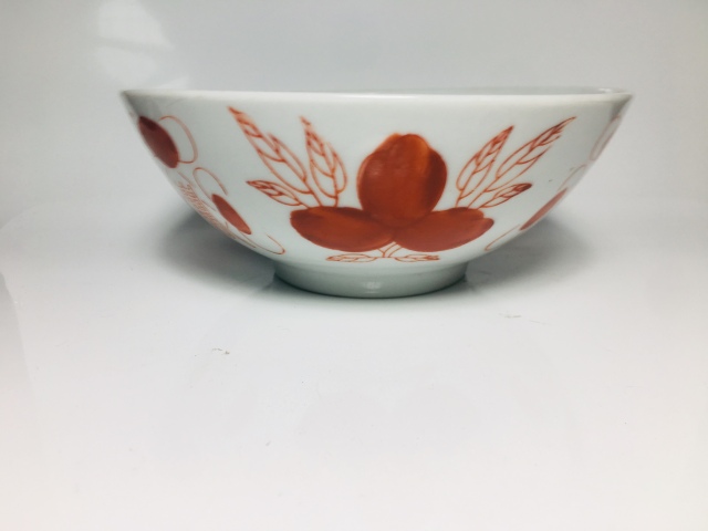古玩陶瓷礬紅彩福壽三多紋碗拍賣,當前價格588元