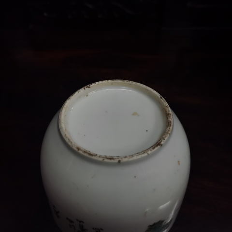 古玩陶瓷民國時期松鶴紋蓋缸拍賣,當前價格180元