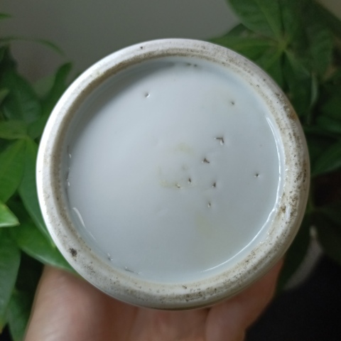 古玩陶瓷清中晚青花博古花卉羅漢瓶拍賣,當前價格9000元