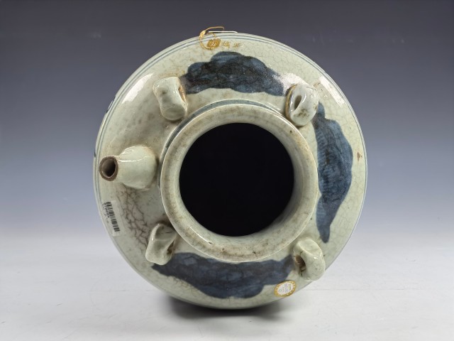 古玩陶瓷明末清初青花龍紋四系壺拍賣(mài),當(dāng)前價(jià)格10500元