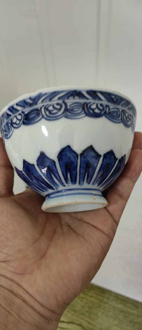 清康熙仿永宣青花蓮瓣紋雞心碗拍賣，當前價格5500元