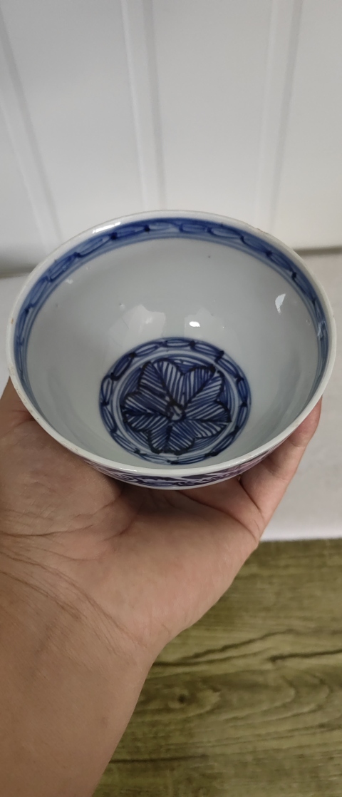 古玩陶瓷清康熙仿永宣青花蓮瓣紋雞心碗拍賣，當前價格5500元