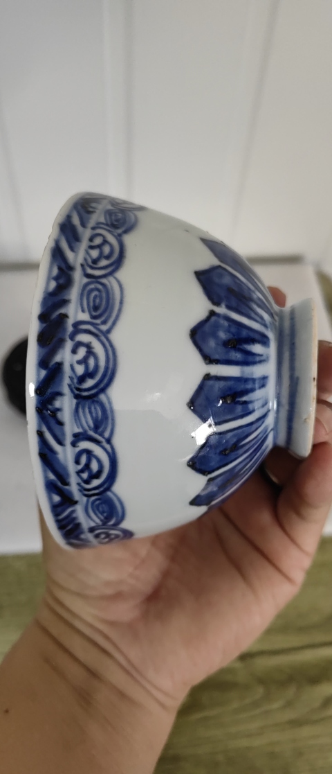 古玩陶瓷清康熙仿永宣青花蓮瓣紋雞心碗拍賣，當前價格5500元